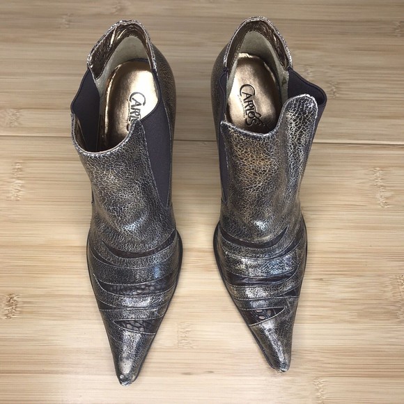 Carlos by Carlos Santana Torch Metallic Leather Booties Size 7.5 Medium Width - Picture 7 of 10